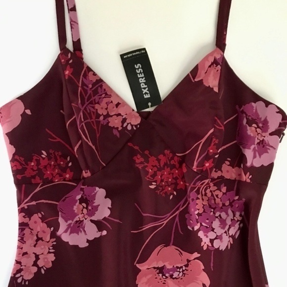 NWT ASO Express Midi Floral Midi‎ Slip Dress Rare Vintage y2k Hogwarts Yule Ball - Picture 9 of 11